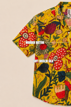 MUSLIN SILK FLORAL SHIRT YELLOW