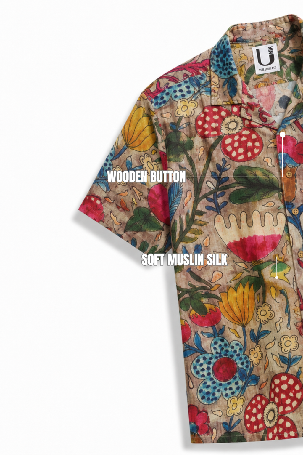 MUSLIN SILK FLORAL SHIRT GREY