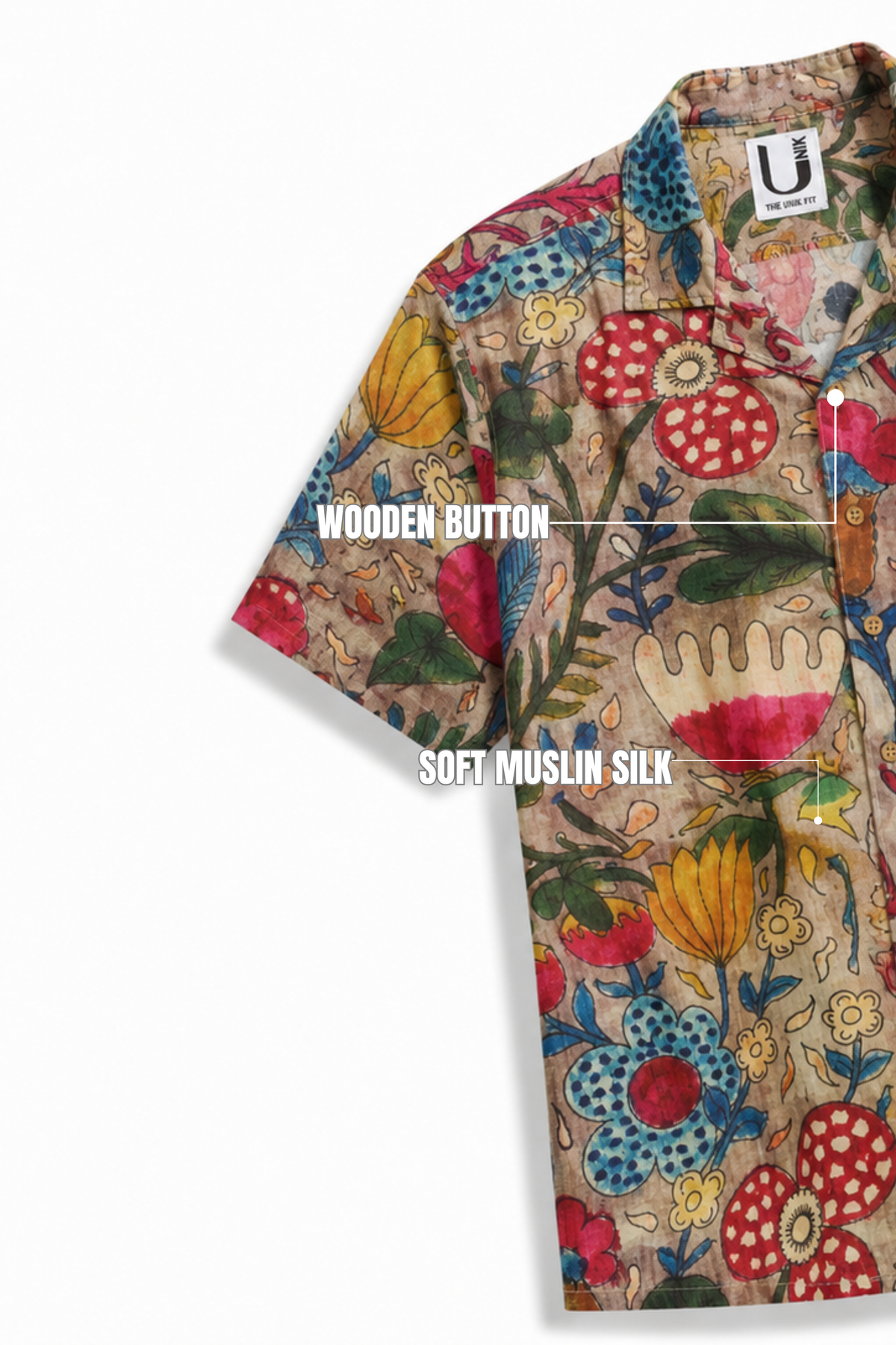 MUSLIN SILK FLORAL SHIRT GREY