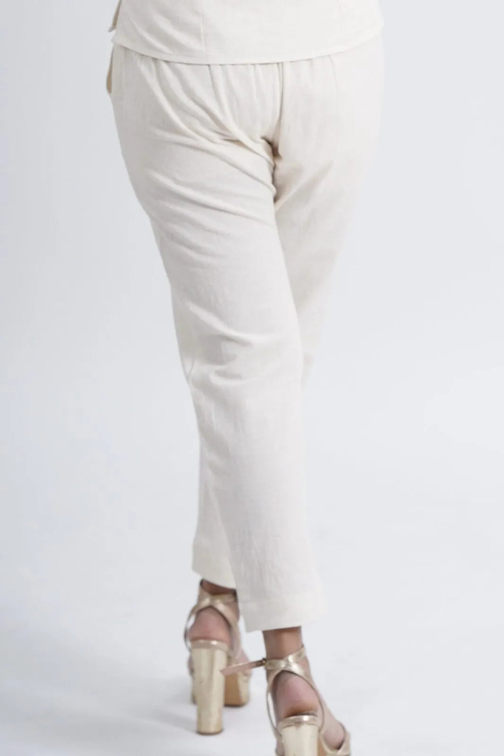 LINEN COTTON WOMENS PANT WITH RED DEER MOTIF