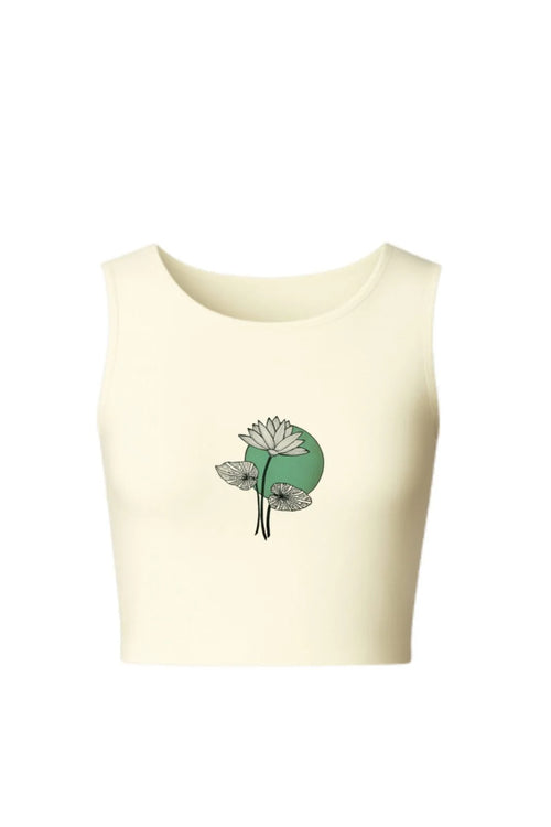 KNITTED COMFY STRETCHABLE BLOUSE WITH GREEN MOON LOTUS MOTIF