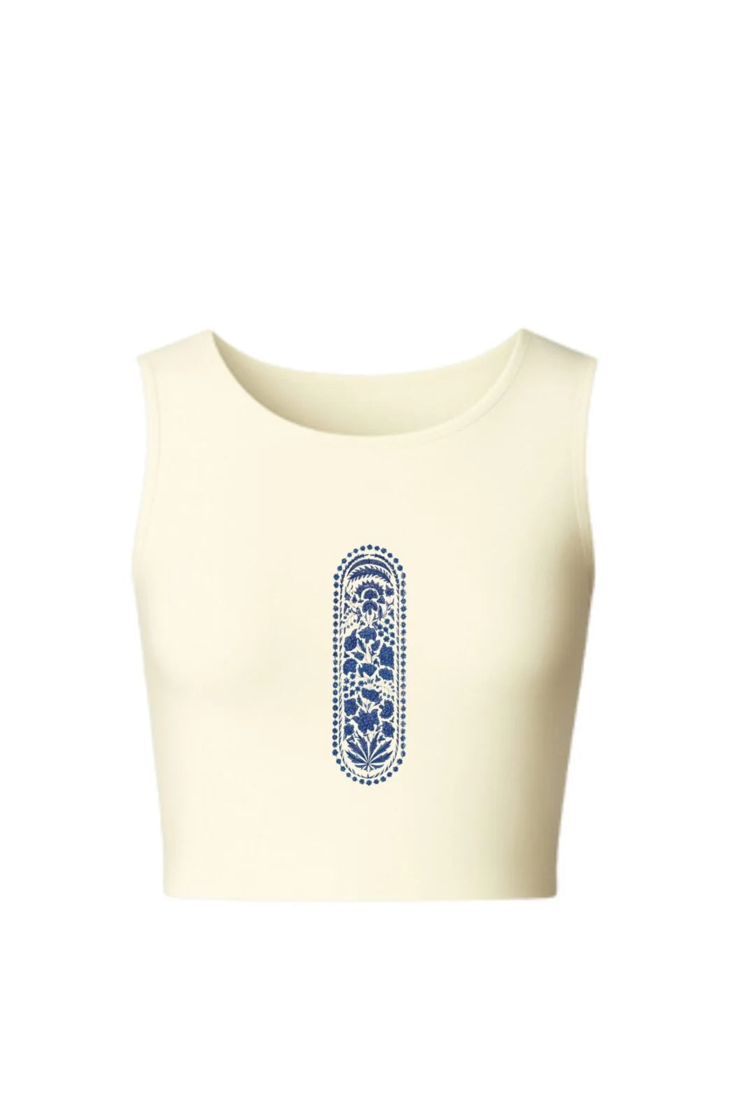 KNITTED COMFY STRETCHABLE BLOUSE WITH INDIGO ARK MOTIF