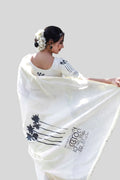 COTTON SAREE WITH COCONUT PALM MOTIF
